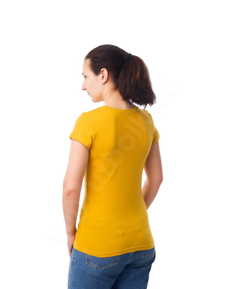 Горчичная женская футболка оптом