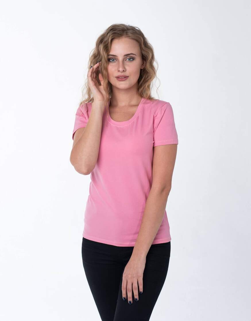 Женская розовая футболка оптом
